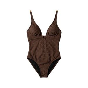 St. John Swim Vintage Logo One-Piece Swimsuit Women’s‎ 6 US Brown